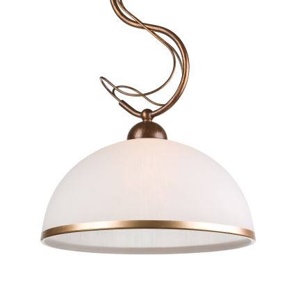 Hanglamp aan stang COBRA 1xE27/60W/230V Ø 46 cm brons/patina
