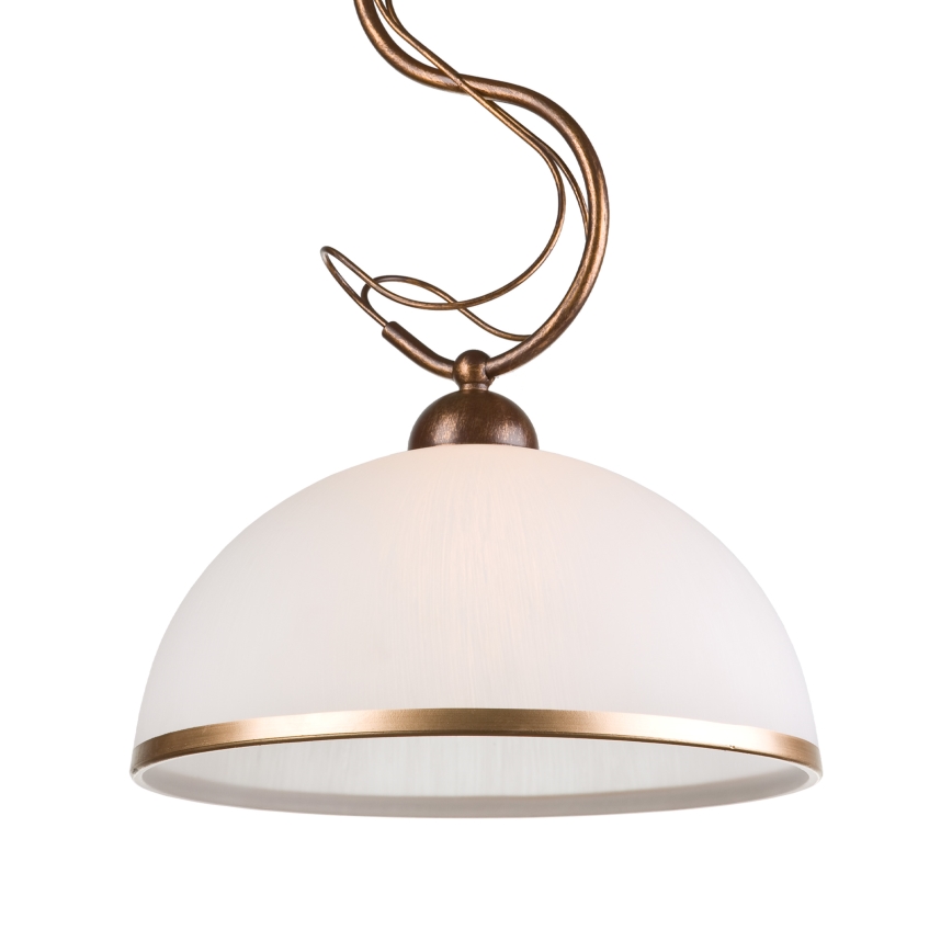 Hanglamp aan stang COBRA 1xE27/60W/230V Ø 46 cm brons/patina