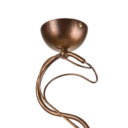 Hanglamp aan stang COBRA 1xE27/60W/230V Ø 46 cm brons/patina