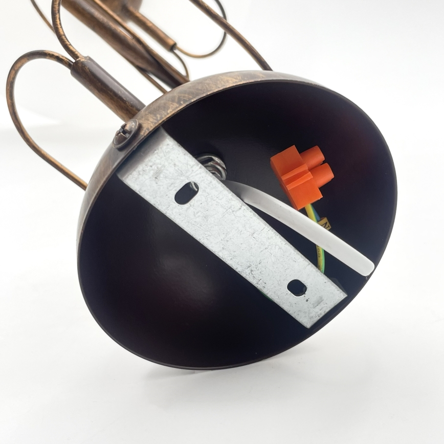 Hanglamp aan stang COBRA 1xE27/60W/230V Ø 46 cm brons/patina