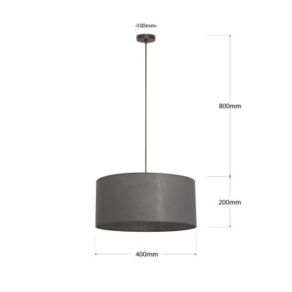 Hanglamp ALBA met kabel 1xE27/15W/230V Ø 40 cm grijs