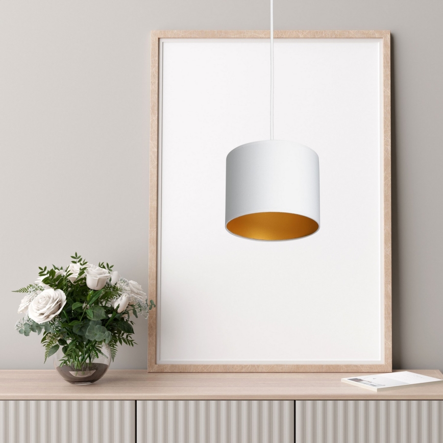 Hanglamp aan kabel ARDEN 1xE27/60W/230V Ø 18 cm wit/goud