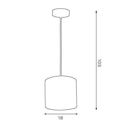 Hanglamp aan kabel ARDEN 1xE27/60W/230V Ø 18 cm wit/goud