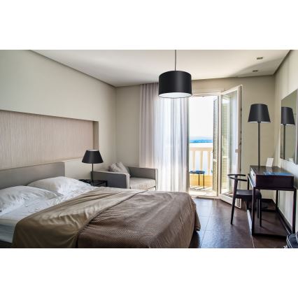 Hanglamp aan kabel ARDEN 1xE27/60W/230V Ø 25 cm zwart/wit