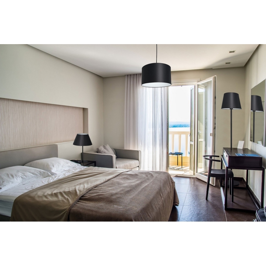 Hanglamp aan kabel ARDEN 1xE27/60W/230V Ø 25 cm zwart/wit