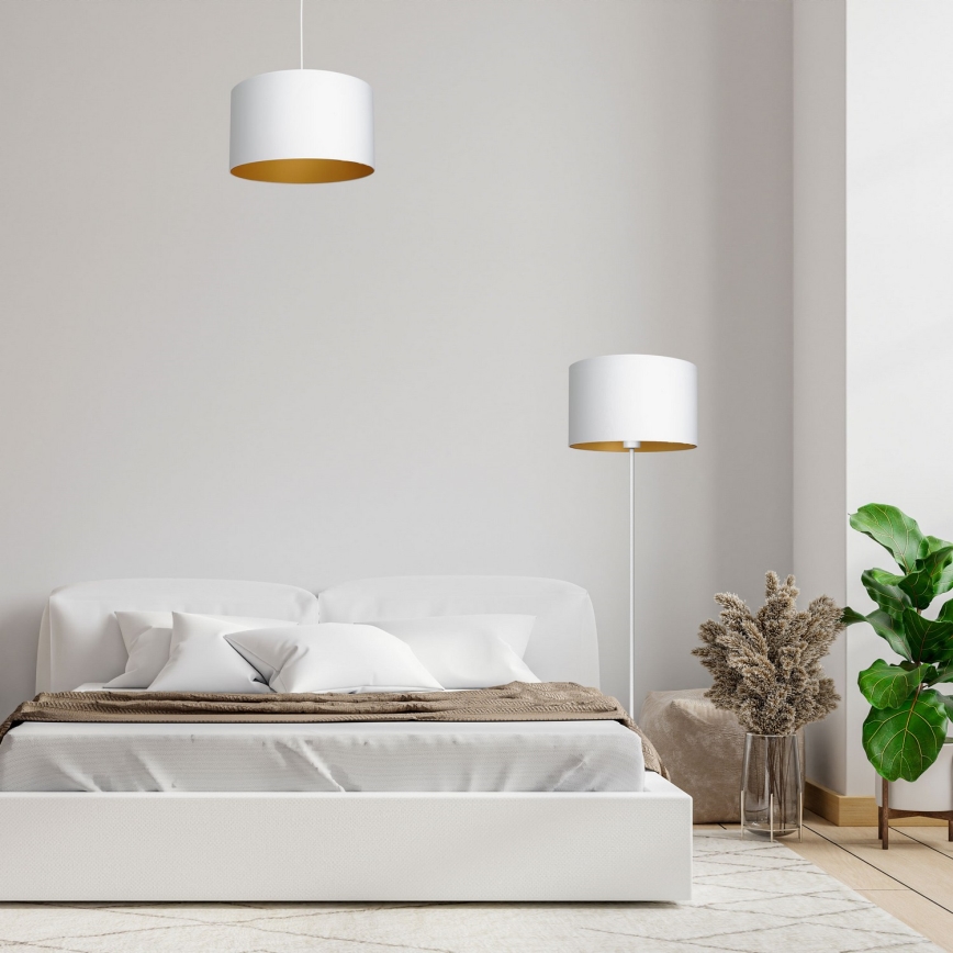 Hanglamp aan kabel ARDEN 1xE27/60W/230V Ø 40 cm wit/goud