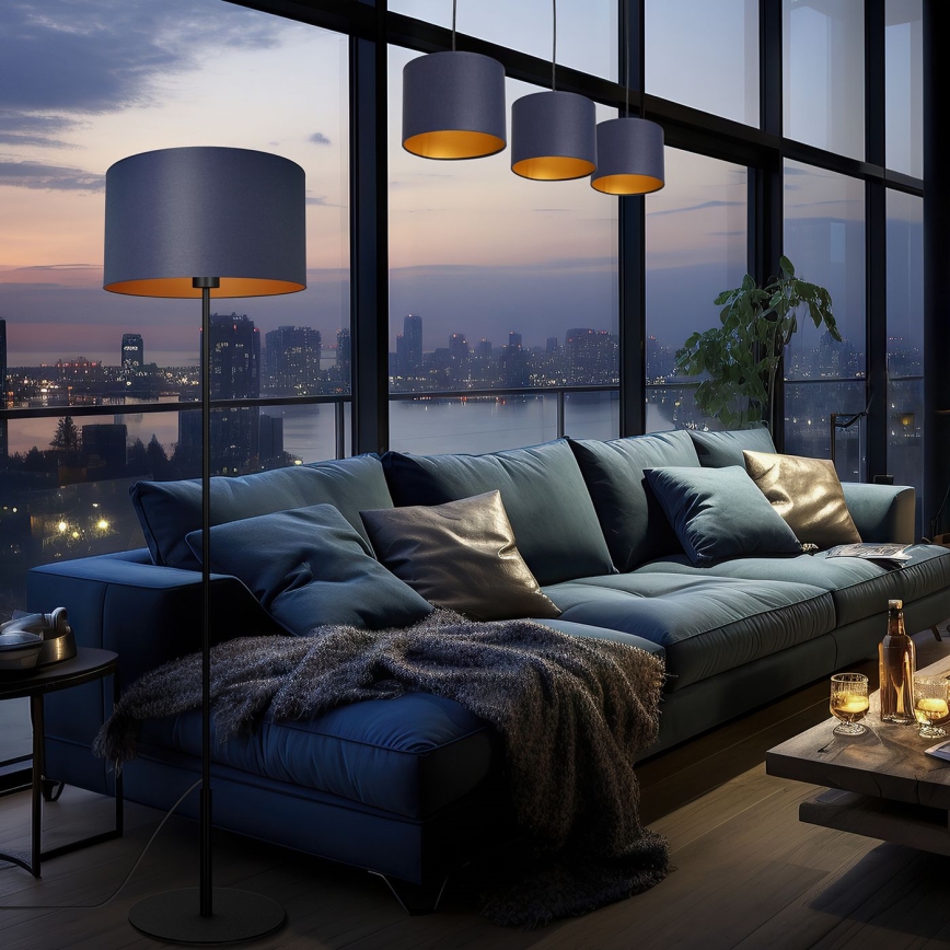 Hanglamp aan kabel ARDEN 3xE27/60W/230V paars/goud
