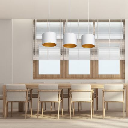 Hanglamp aan kabel ARDEN 3xE27/60W/230V wit/goud