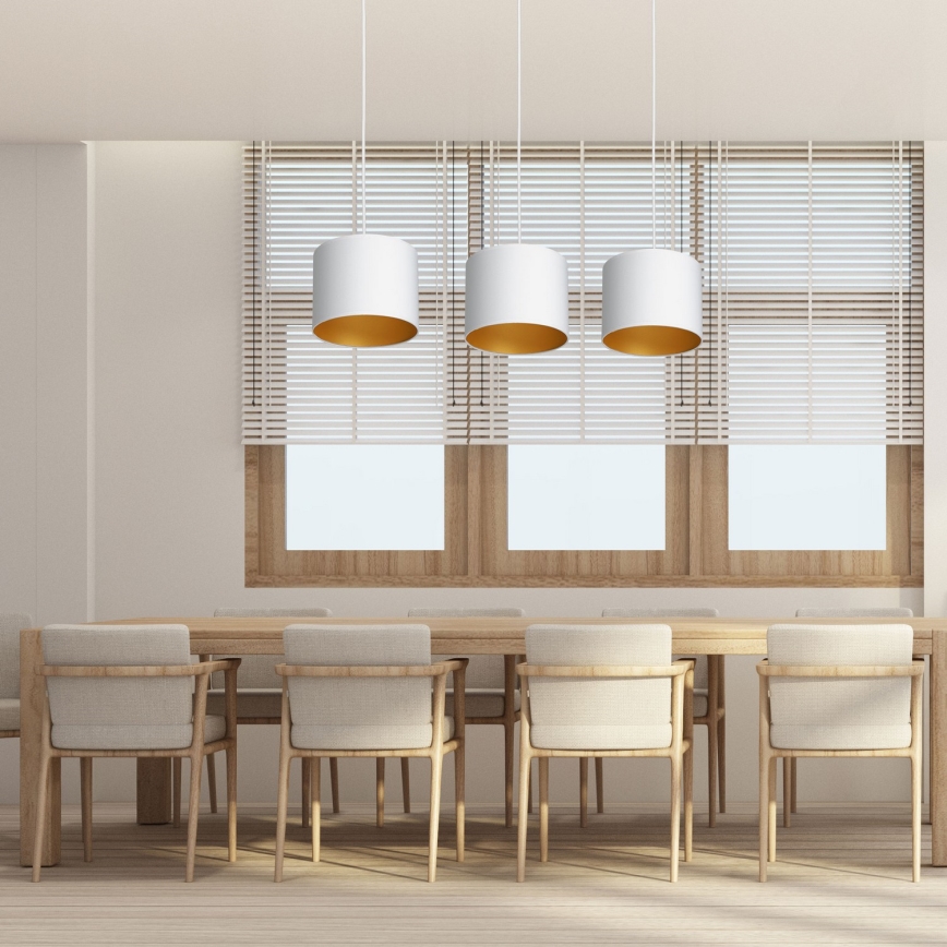 Hanglamp aan kabel ARDEN 3xE27/60W/230V wit/goud