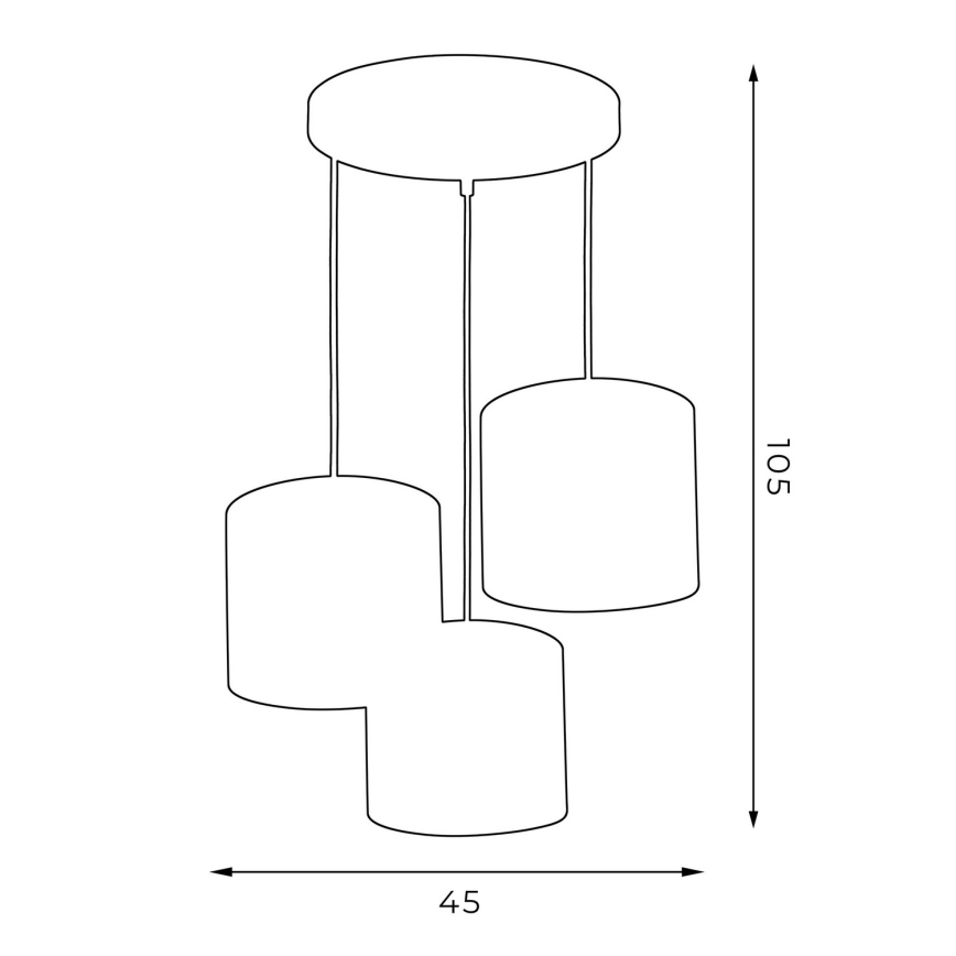 Hanglamp aan kabel ARDEN 3xE27/60W/230V wit