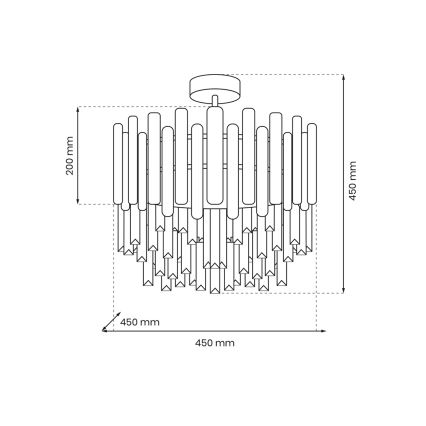 Hanglamp ASPEN 6xE14/40W/230V goud