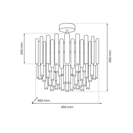 Hanglamp ASPEN 6xE14/40W/230V goud