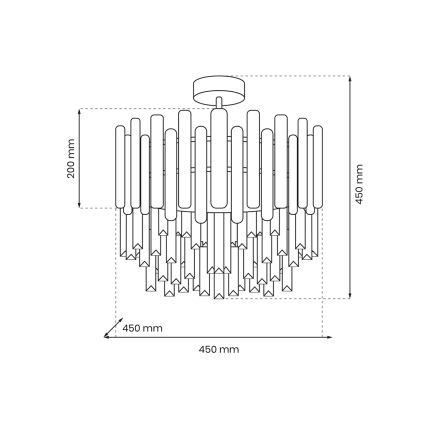 Hanglamp ASPEN 6xE14/40W/230V goud
