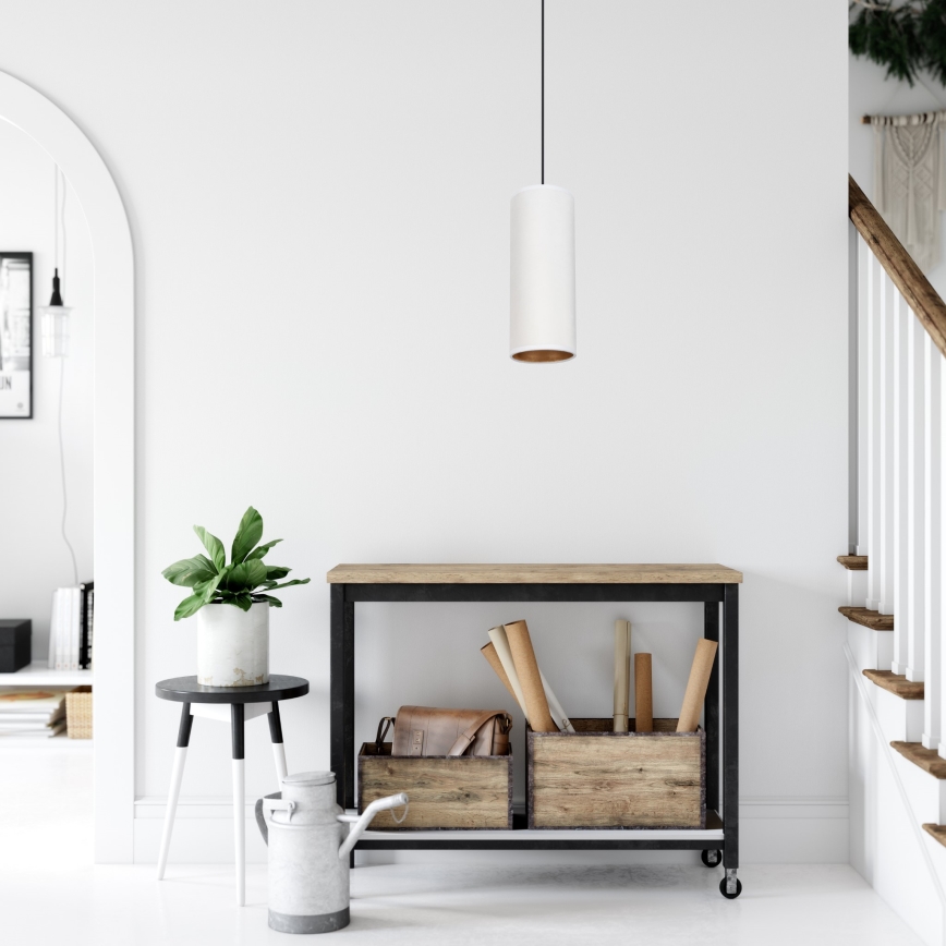 Hanglamp aan kabel AVALO 1xE27/60W/230V wit/koper