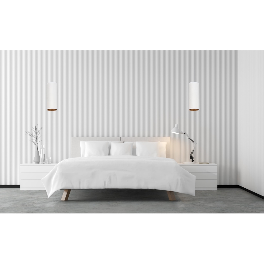Hanglamp aan kabel AVALO 1xE27/60W/230V wit/koper