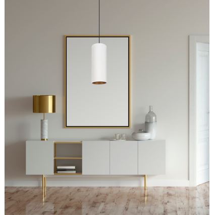 Hanglamp aan kabel AVALO 1xE27/60W/230V wit/koper