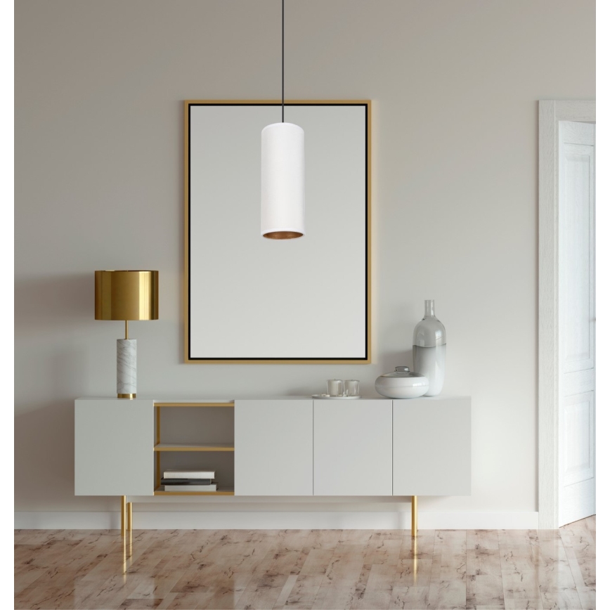 Hanglamp aan kabel AVALO 1xE27/60W/230V wit/koper