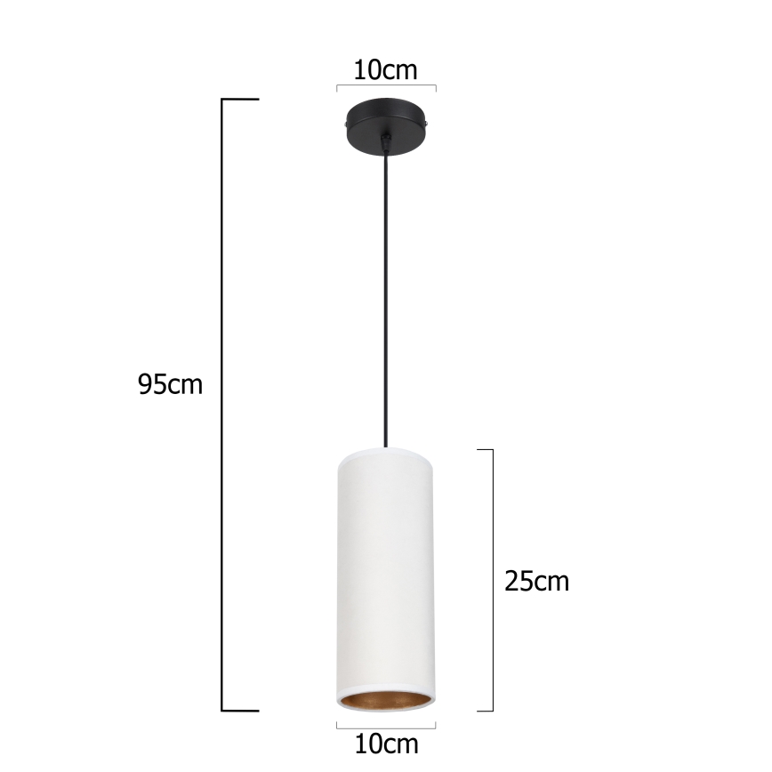 Hanglamp aan kabel AVALO 1xE27/60W/230V wit/koper