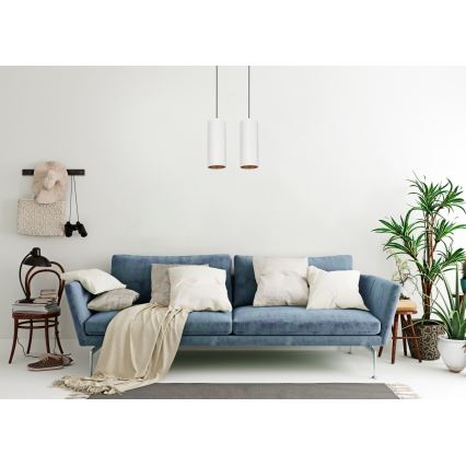 Hanglamp aan kabel AVALO 2xE27/60W/230V wit/koper