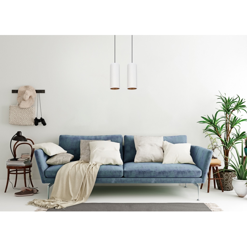 Hanglamp aan kabel AVALO 2xE27/60W/230V wit/koper