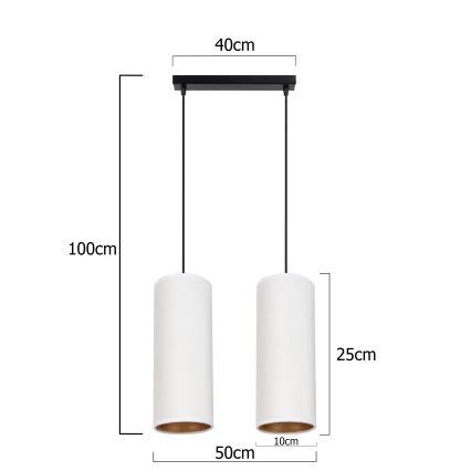 Hanglamp aan kabel AVALO 2xE27/60W/230V wit/koper