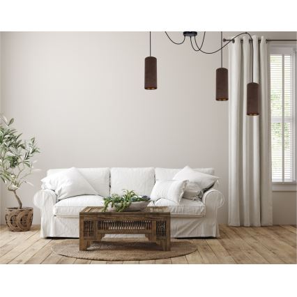 Hanglamp aan kabel AVALO 3xE27/60W/230V spin bruin/koper