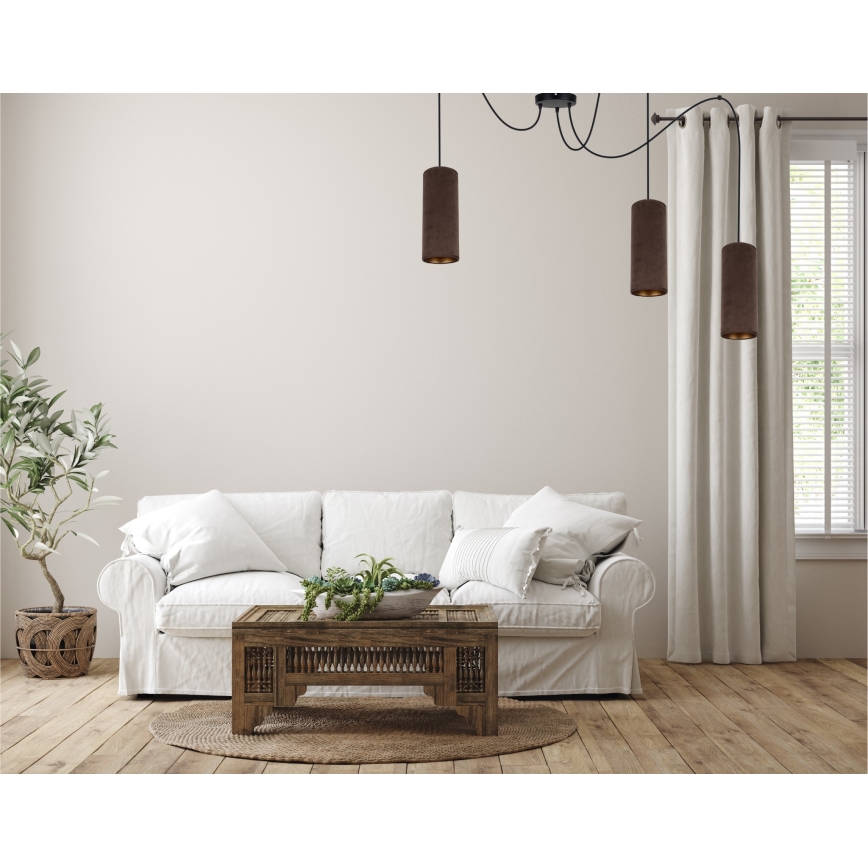 Hanglamp aan kabel AVALO 3xE27/60W/230V spin bruin/koper