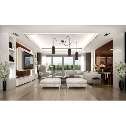 Hanglamp aan kabel AVALO 3xE27/60W/230V spin bruin/koper