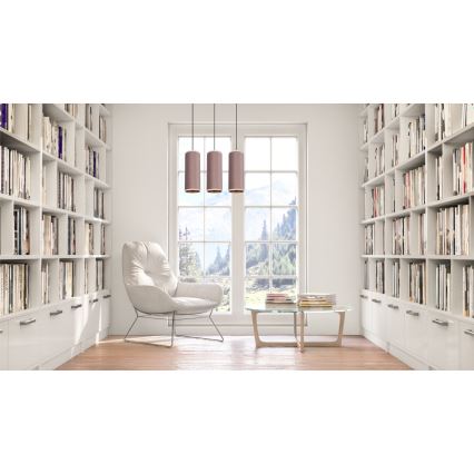 Hanglamp aan kabel AVALO 3xE27/60W/230V roze/koper