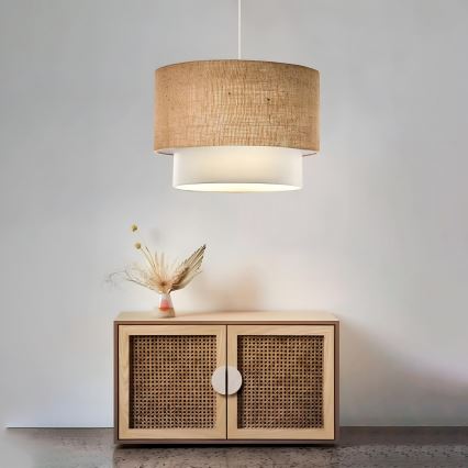 Hanglamp AYD 1xE27/15W/230V beige/wit
