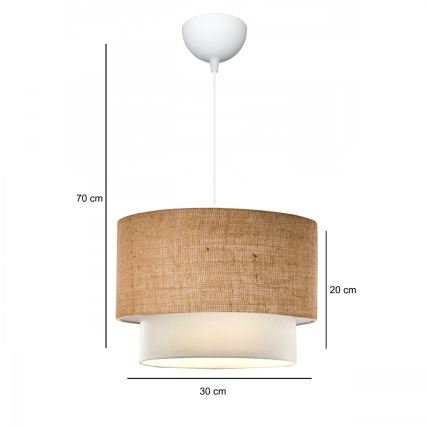 Hanglamp AYD 1xE27/15W/230V beige/wit