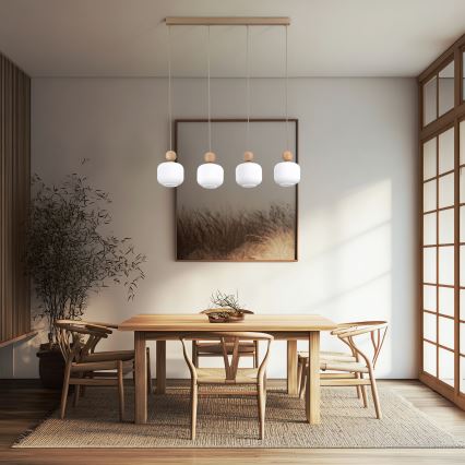Hanglamp BALLO aan kabel 4xE14/10W/230V beige