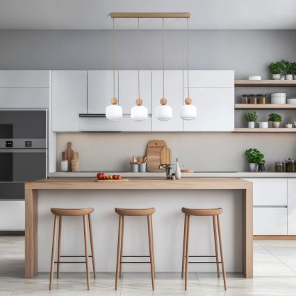 Hanglamp BALLO aan kabel 4xE14/10W/230V beige