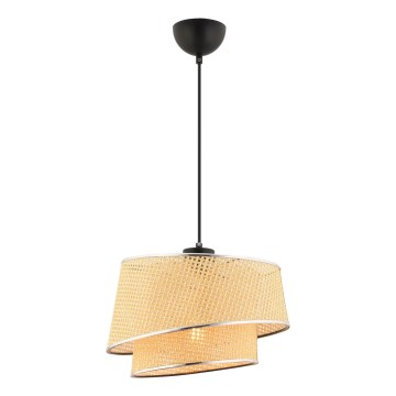 Hanglamp BARETTE 1xE27/60W/230V beige/glanzend chroom