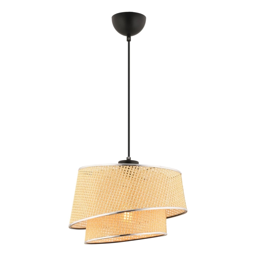 Hanglamp BARETTE 1xE27/60W/230V beige/glanzend chroom