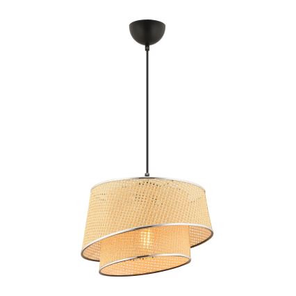 Hanglamp BARETTE 1xE27/60W/230V beige/glanzend chroom