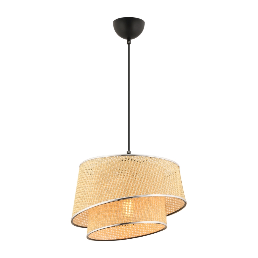 Hanglamp BARETTE 1xE27/60W/230V beige/glanzend chroom
