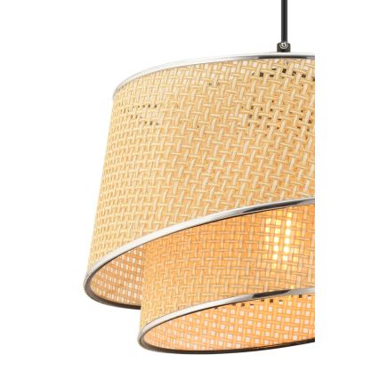 Hanglamp BARETTE 1xE27/60W/230V beige/glanzend chroom