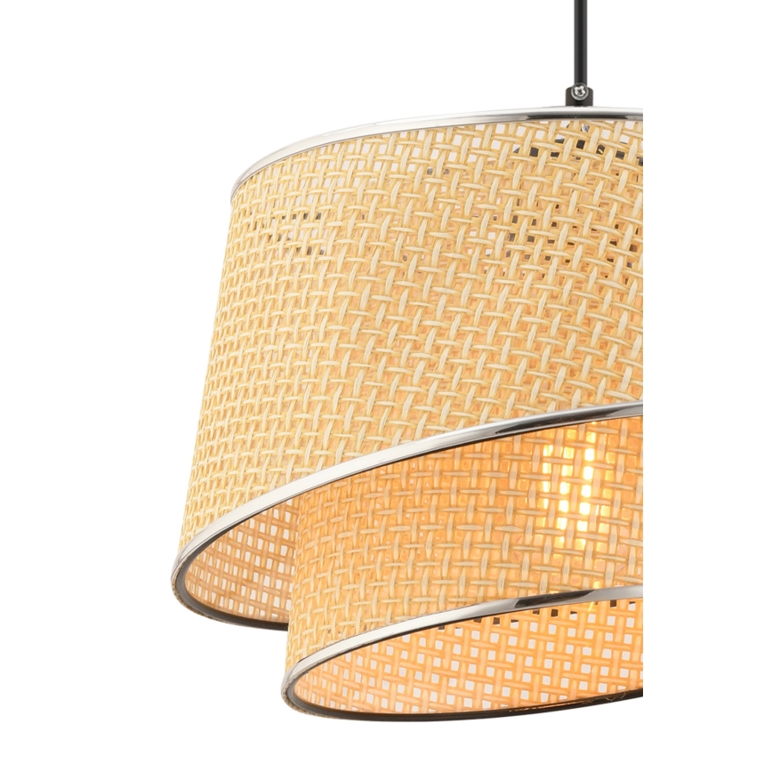 Hanglamp BARETTE 1xE27/60W/230V beige/glanzend chroom