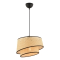 Hanglamp BARETTE 1xE27/60W/230V beige/zwart