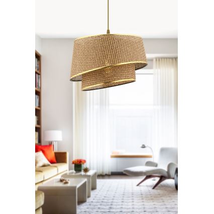 Hanglamp BARETTE 1xE27/60W/230V bruin/goud