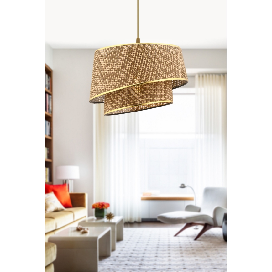 Hanglamp BARETTE 1xE27/60W/230V bruin/goud