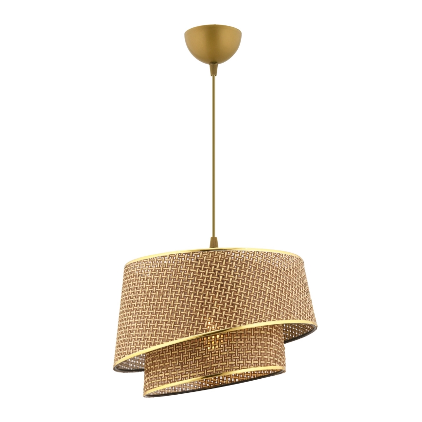 Hanglamp BARETTE 1xE27/60W/230V bruin/goud