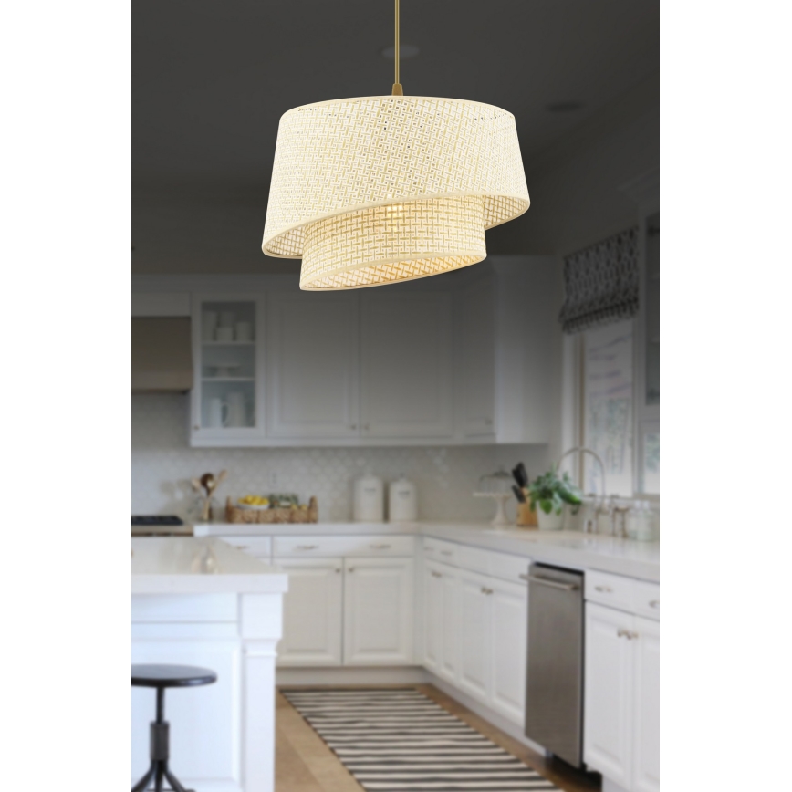 Hanglamp BARETTE 1xE27/60W/230V crème