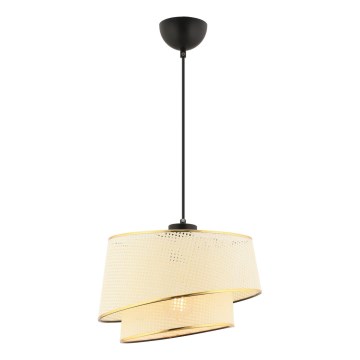 Hanglamp BARETTE 1xE27/60W/230V crèmekleurig/goud