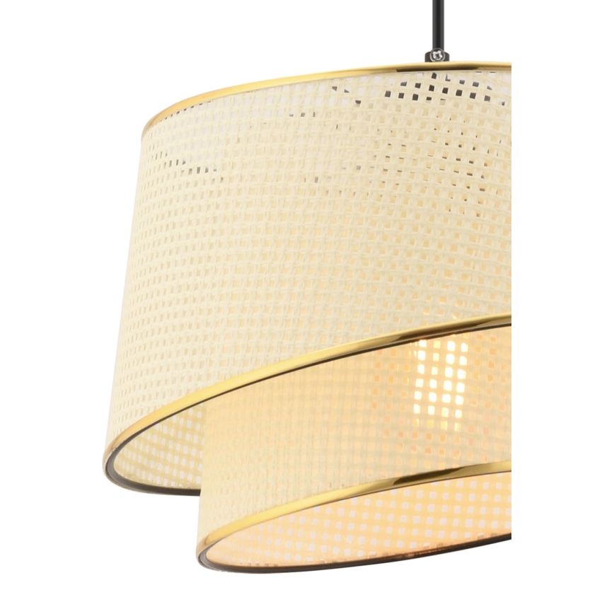 Hanglamp BARETTE 1xE27/60W/230V crèmekleurig/goud