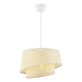 Hanglamp BARETTE 1xE27/60W/230V crèmekleurig