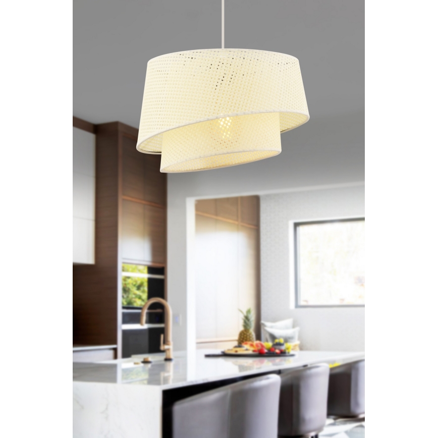 Hanglamp BARETTE 1xE27/60W/230V crèmekleurig