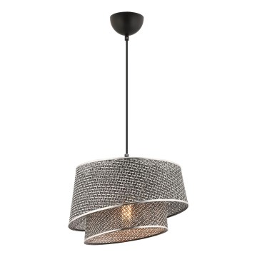 Hanglamp BARETTE 1xE27/60W/230V grijs/glanzend chroom