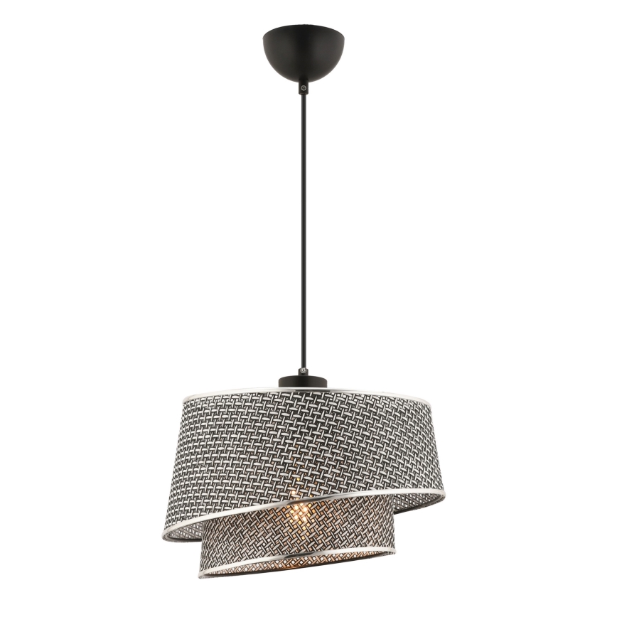 Hanglamp BARETTE 1xE27/60W/230V grijs/glanzend chroom